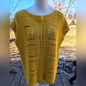 Handmade Sleeveless Boatneck Dropped shoulder soft Shell/Vest Sz 1x 16-18